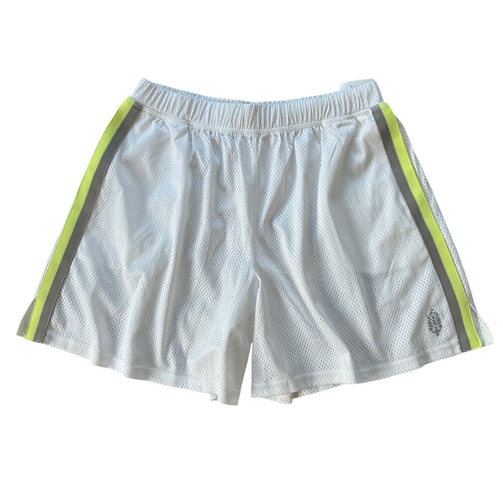 FP Movement When in Venice White Chartreuse Stripe Mesh Shorts Size S